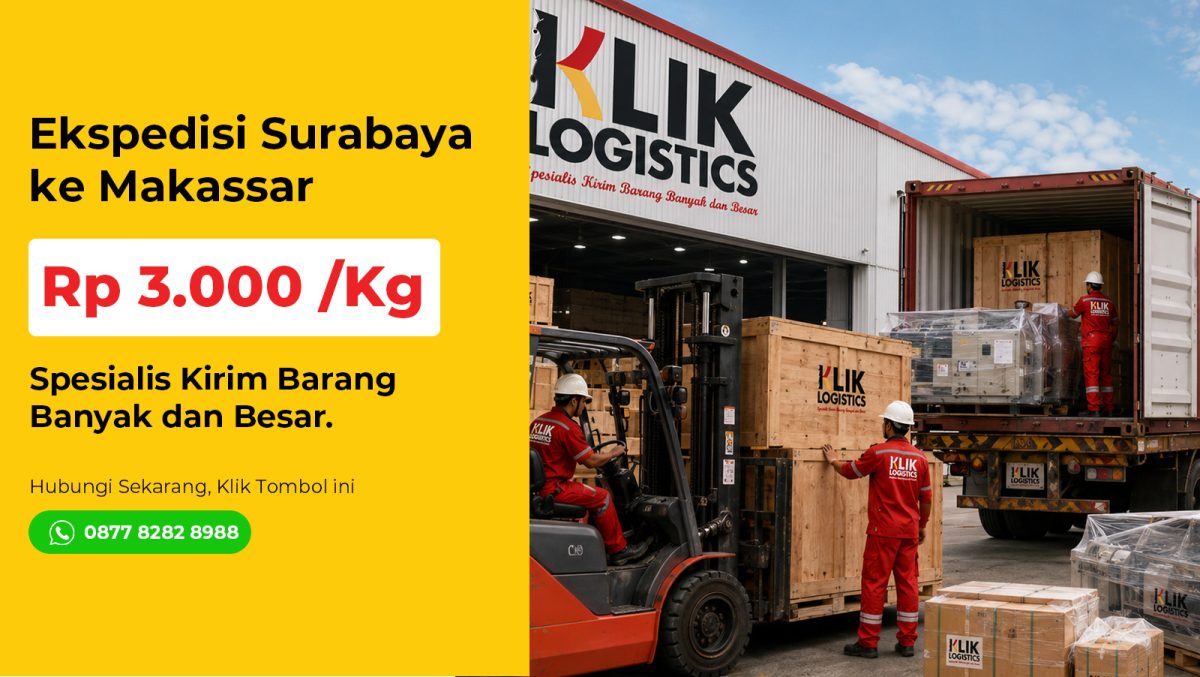 ekspedisi surabaya makassar klik logistics