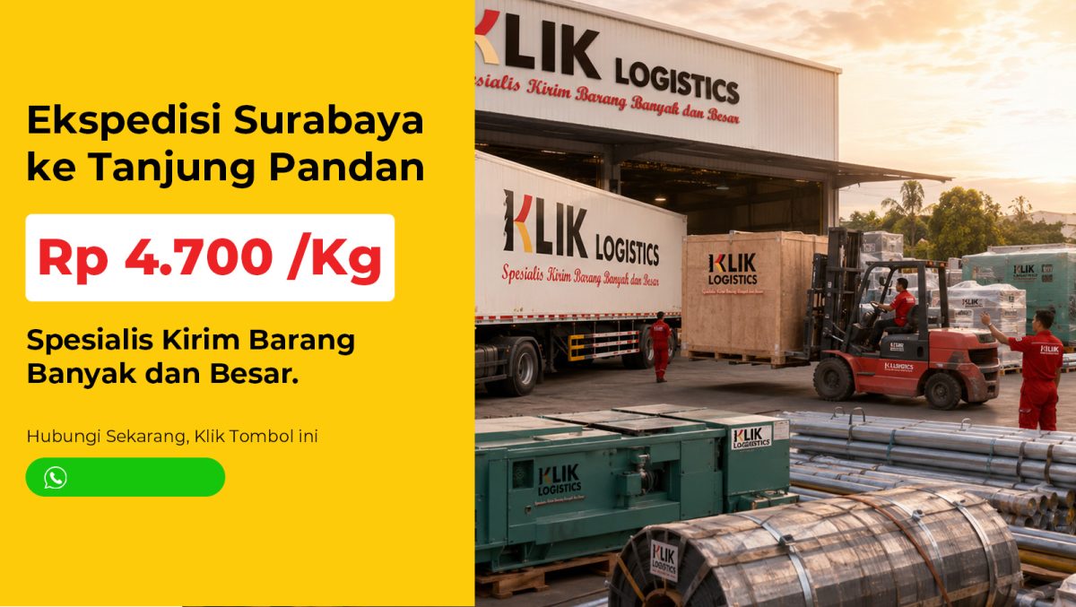 ekspedisi surabaya tanjung pandan klik logistics